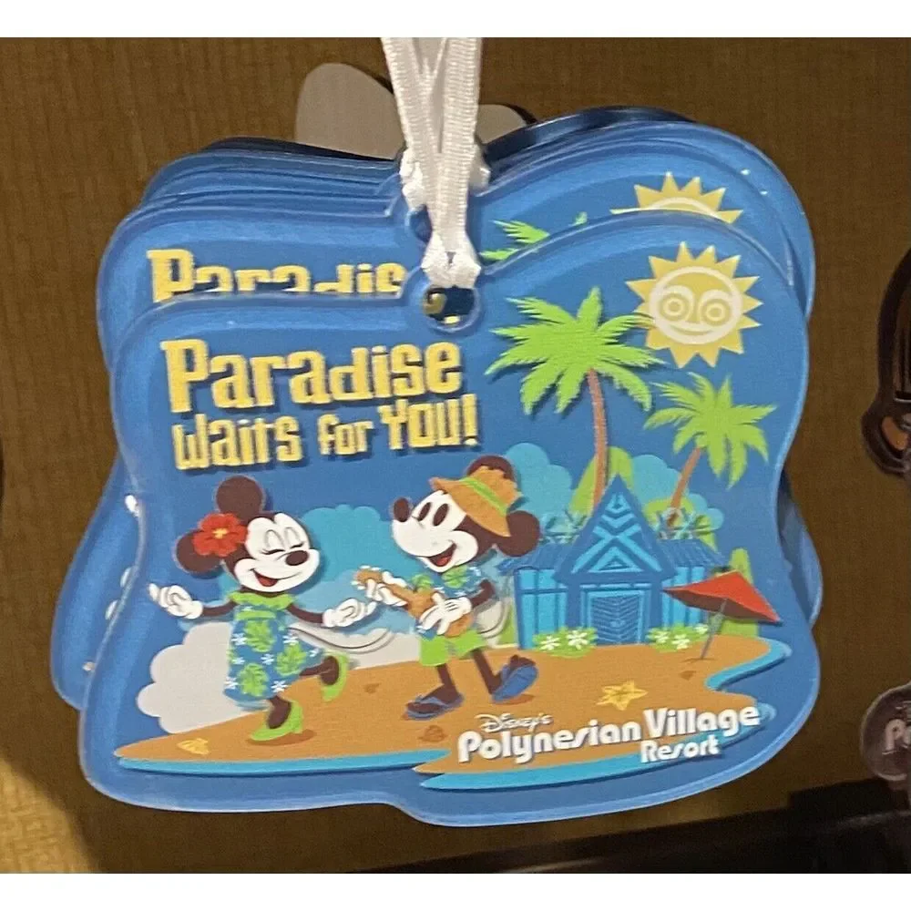 2023 Disney Parks Polynesian Resort Mickey‎ & Minnie Mouse Acrylic Ornament NEW